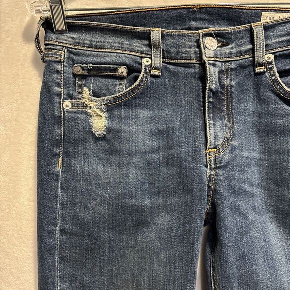 RAG & BONE W1502K520LAP La Paz Blue Skinny Denim Distressed Jeans Pants Size 29 - Picture 12 of 16